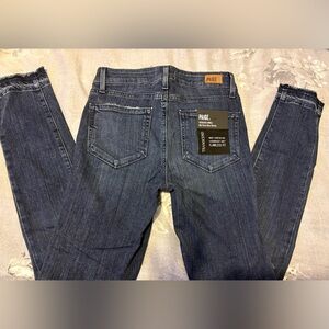 PAIGE Women's Dark Blue Ankle Jeans